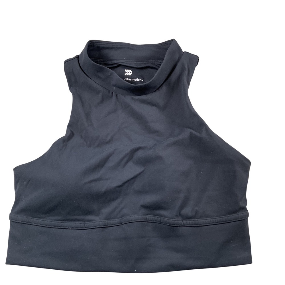 All in Motion Women's Black Mock‎ Neck Sleeveless Athletic Tank Top